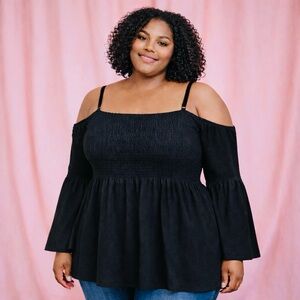 Torrid Black Cold-Shoulder Blouse